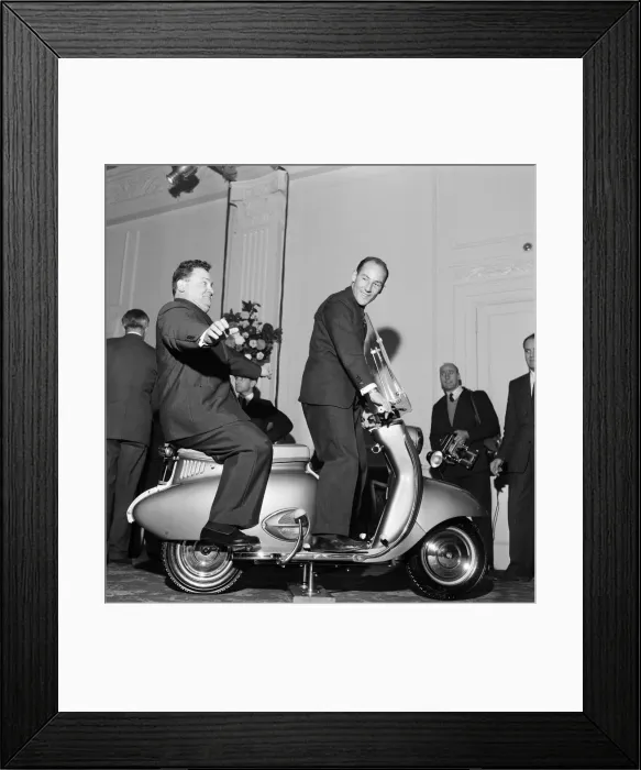 Framed Print : New British motor scooters on show in London for the first time