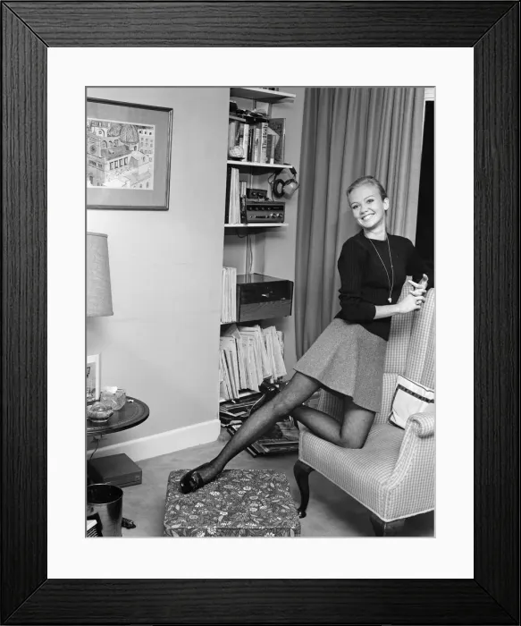 Framed Print : 23-year-old Hayley Mills at her Chelsea home today, she has been selected to play Framed Print : 23-year-old Hayley Mills at her Chelsea home today, she has been selected to play