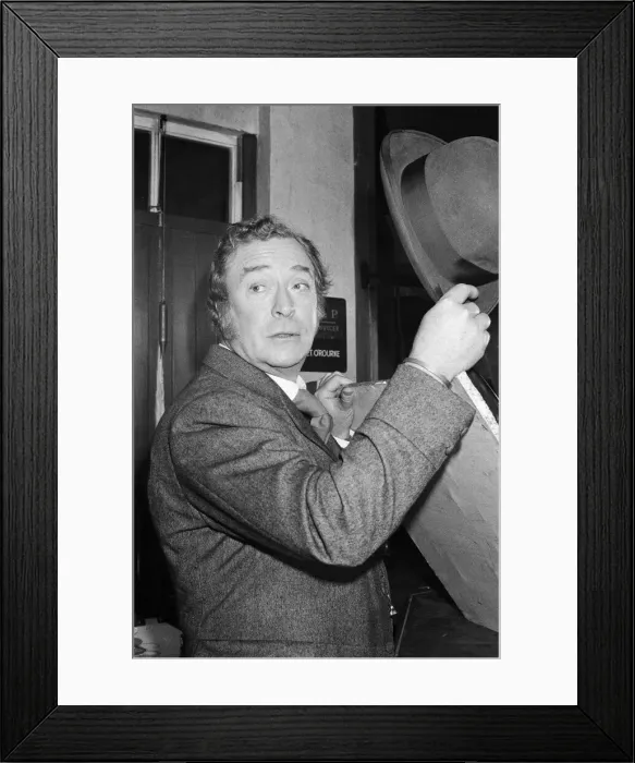 Framed Print : Michael Caine (actor) pictured at Pinewood Studios at a photocall for Jack The Ripper Framed Print : Michael Caine (actor) pictured at Pinewood Studios at a photocall for Jack The Ripper