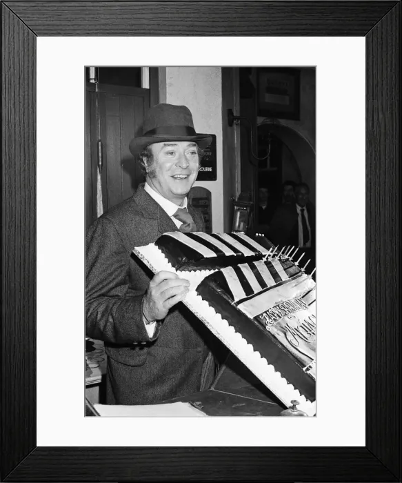 Framed Print : Michael Caine (actor) pictured at Pinewood Studios at a photocall for Jack The Ripper