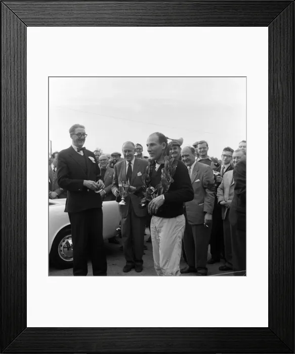 Framed Print : International Gold Cup, Oulton Park. Stirling Moss wins the Gold Cup race Framed Print : International Gold Cup, Oulton Park. Stirling Moss wins the Gold Cup race