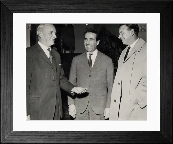 Framed Print : EQI Inter Milan versus Rangers February 1965 Inter MIlan manager Helenio Herrera Framed Print : EQI Inter Milan versus Rangers February 1965 Inter MIlan manager Helenio Herrera