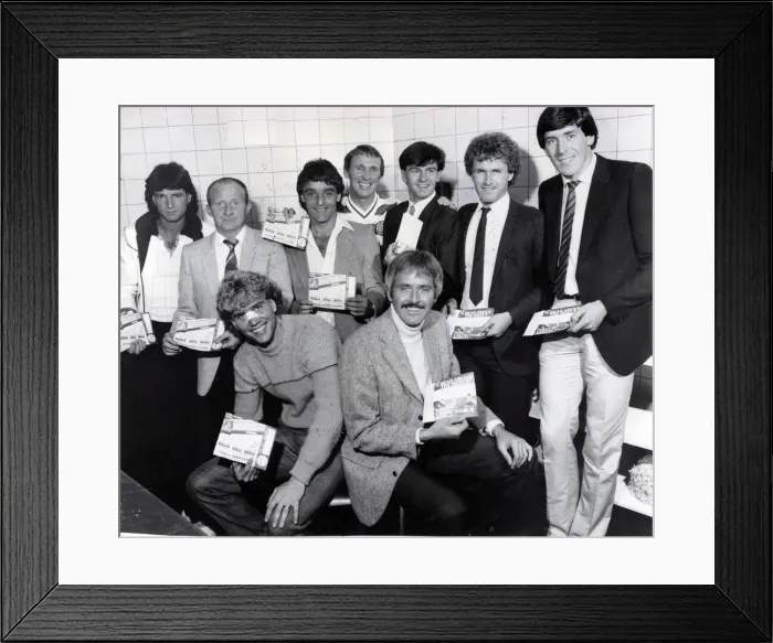 Framed Print : SPORT TEAMS CELTIC 1982 Celtic Pools recruitment drive back left to right