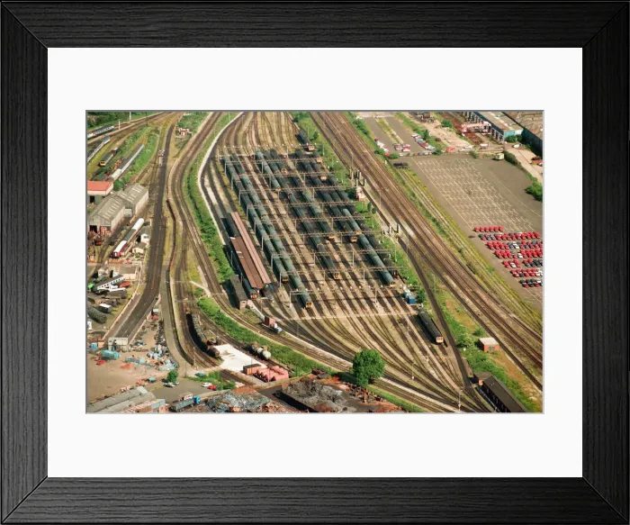 Framed Print : Aerial views of Birminghams railways, taken from the BRMB Flying Eye. 15th June 1994 Framed Print : Aerial views of Birminghams railways, taken from the BRMB Flying Eye. 15th June 1994