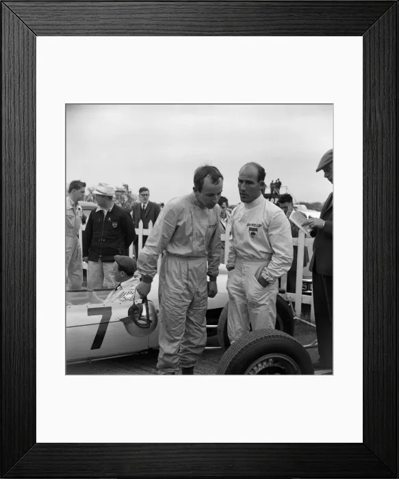 Framed Print : Motor races at Goodwood. Ace racing driver Stirling Moss had a miracle escape from death