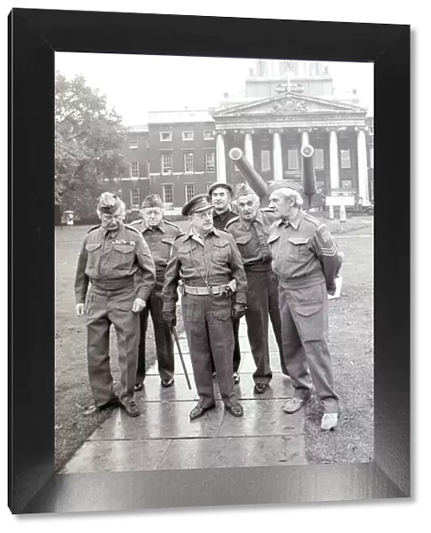 Cast of TV programme Dads Army in costume for the opening of the Imperial War Museam
