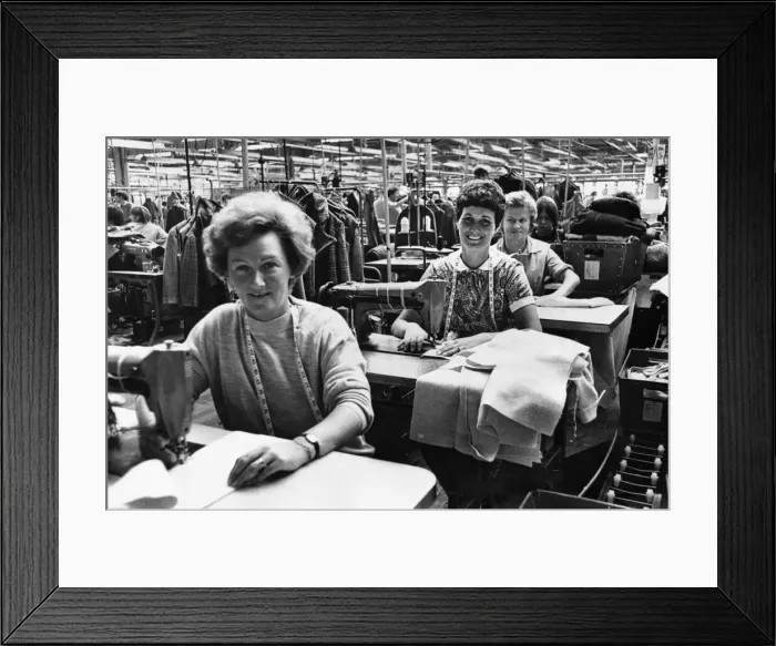 Framed Print : Machinist working mothers keep up production at the Steingberg Framed Print : Machinist working mothers keep up production at the Steingberg