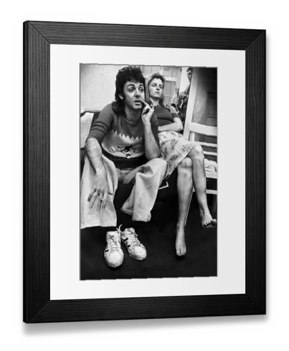 Framed Print : Former Beatles member Paul McCartney with his wife and fellow band member Linda