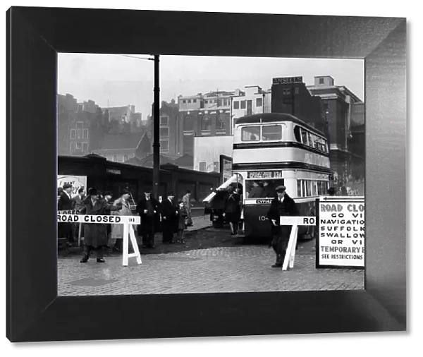 The last bus to use the bridge at Hill Street, Birmingham, for 27 years