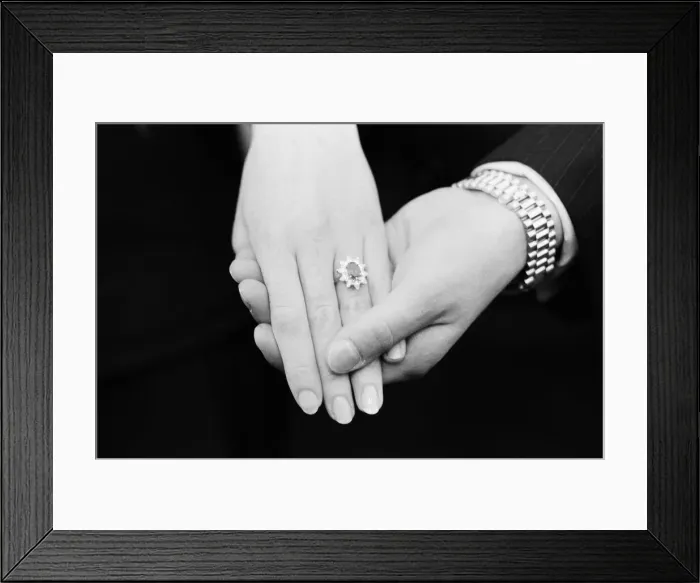 Framed Print : Sarah Ferguson and Prince Andrew announce their engagement at Buckingham Palace Framed Print : Sarah Ferguson and Prince Andrew announce their engagement at Buckingham Palace
