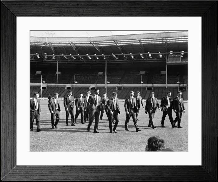 Framed Print : Salford Red Devils rugby league team members inspect the pitch at Wembley Stadium ahead Framed Print : Salford Red Devils rugby league team members inspect the pitch at Wembley Stadium ahead