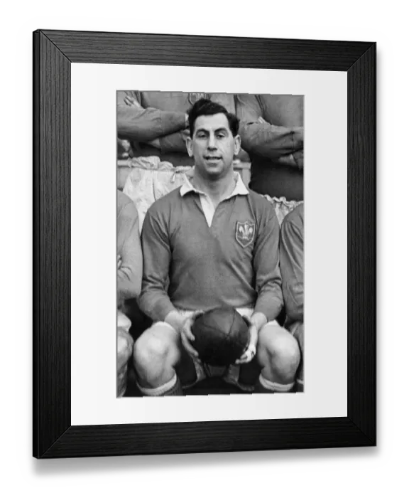 Framed Print : Trevor Foster poses in a Wales Rugby League team group photograph