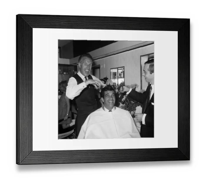 Framed Print : Bruce Forsyth and Frankie Vaughan attend the opening of celebrity hairdresser Gay Framed Print : Bruce Forsyth and Frankie Vaughan attend the opening of celebrity hairdresser Gay