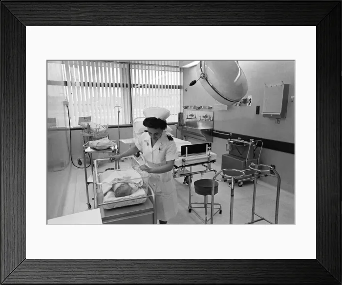 Framed Print : Maternity hospital at Wythenshawe, Manchester. November 1965 Framed Print : Maternity hospital at Wythenshawe, Manchester. November 1965