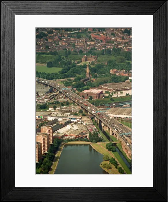 Framed Print : Aerial views of Birmingham, taken from the BRMB Flying Eye. 15th June 1994 Framed Print : Aerial views of Birmingham, taken from the BRMB Flying Eye. 15th June 1994