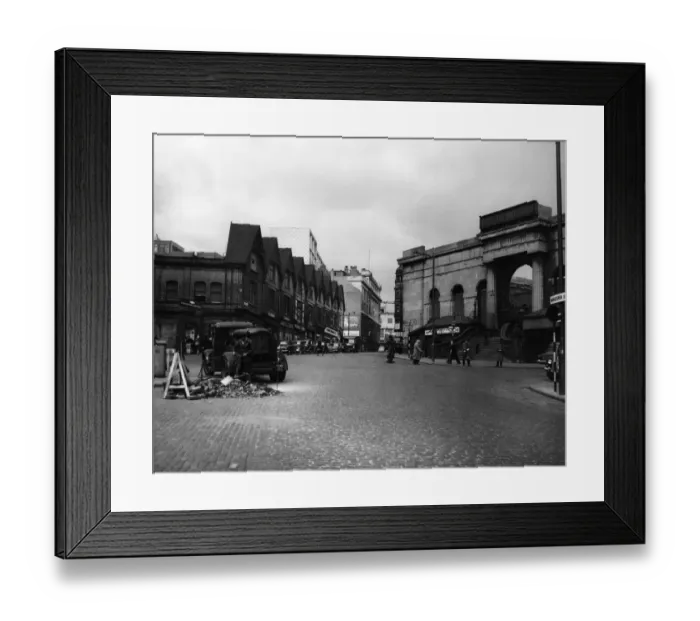 Framed Print : A view of Worcester Street and Market Hall Bull Ring, Birmingham, West Midlands