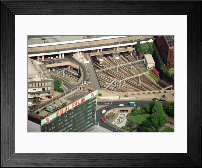 Framed Print : Aerial views of Birmingham city centre and New Street Station