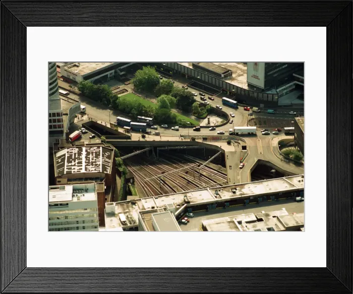 Framed Print : Aerial views of Birmingham New Street Station, taken from the BRMB Flying Eye Framed Print : Aerial views of Birmingham New Street Station, taken from the BRMB Flying Eye