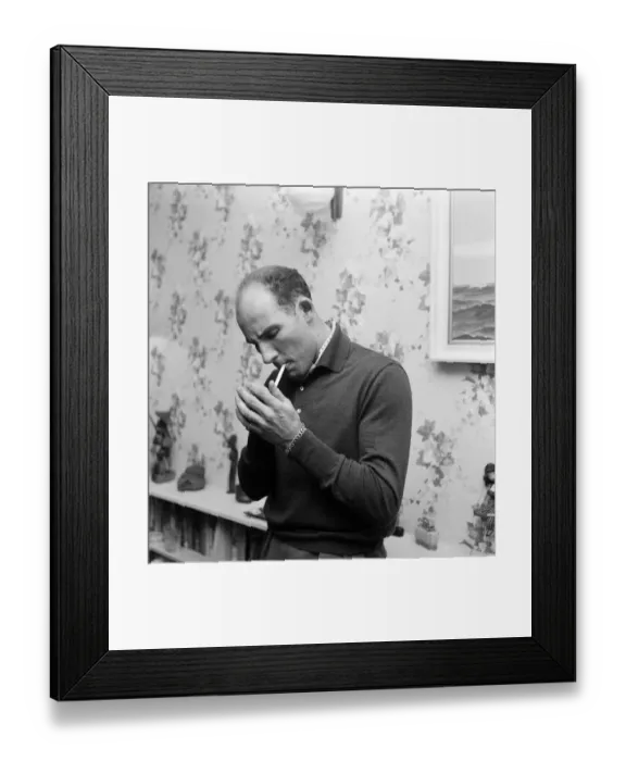 Framed Print : Racing driver Stirling Moss at his home in Mayfair. 13th March 1960 Framed Print : Racing driver Stirling Moss at his home in Mayfair. 13th March 1960