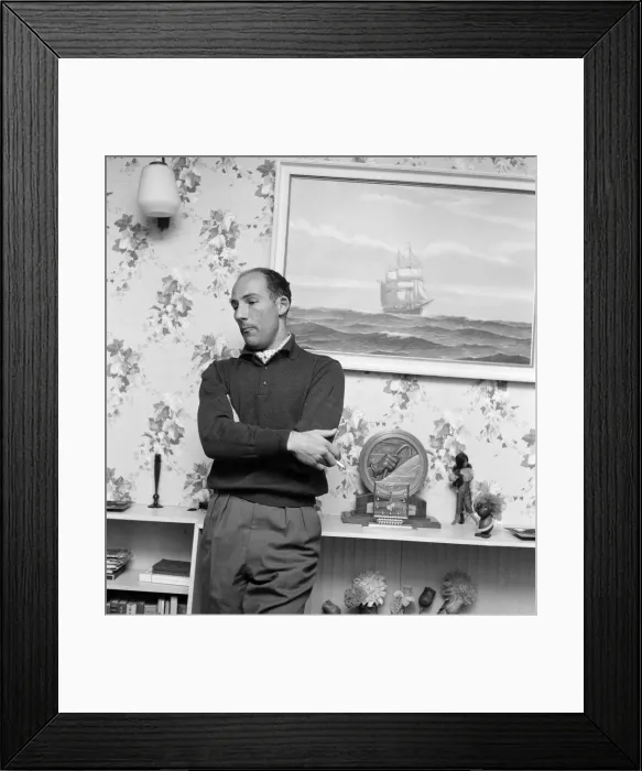 Framed Print : Racing driver Stirling Moss at his home in Mayfair. 13th March 1960 Framed Print : Racing driver Stirling Moss at his home in Mayfair. 13th March 1960