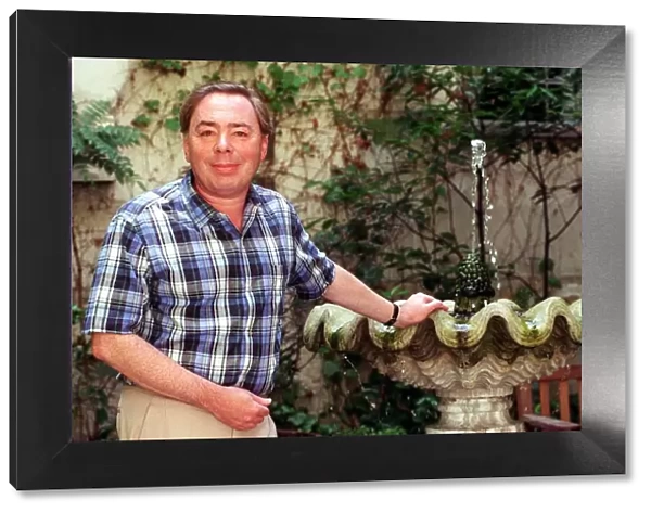 Sir Andrew Lloyd Webber in his garden August 1998 at his home in Eaton Square