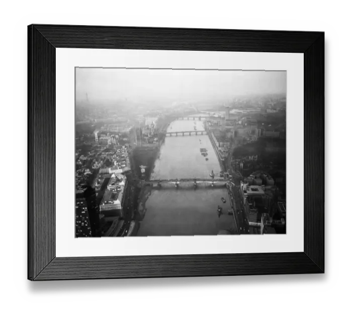 Framed Print : An aerial view of the River Thames at Westminster. 27th January 1965
