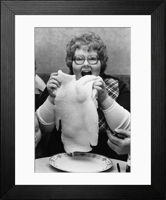 Framed Print : Mrs Kathleen Blackburn of Cowling, Yorkshire, is pictured as she prepares to tackle Framed Print : Mrs Kathleen Blackburn of Cowling, Yorkshire, is pictured as she prepares to tackle