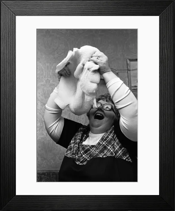 Framed Print : Mrs Kathleen Blackburn of Cowling, Yorkshire, is pictured as she prepares to tackle Framed Print : Mrs Kathleen Blackburn of Cowling, Yorkshire, is pictured as she prepares to tackle