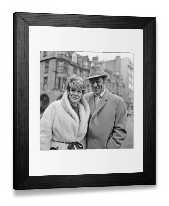 Framed Print : Rex Harrison (actor) and his wife Rachel Roberts, pictured outside The Connaught Hotel Framed Print : Rex Harrison (actor) and his wife Rachel Roberts, pictured outside The Connaught Hotel