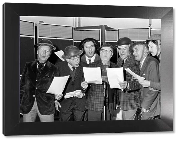 The complete Dads Army team reported for duty today in the EMI Abbey Road Studios