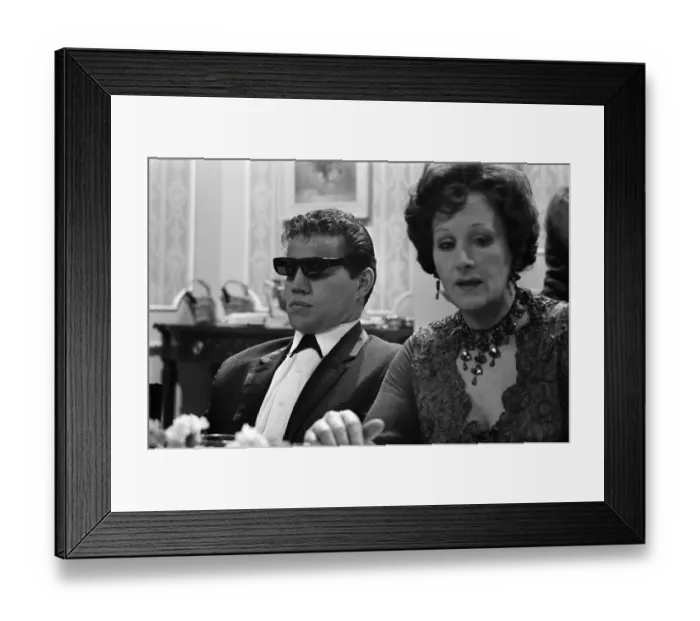 Framed Print : Filming on the set of the film Darling'. Unidentified man on the left