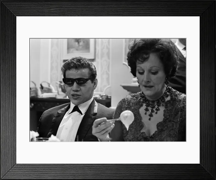 Framed Print : Filming on the set of the film Darling'. Unidentified man on the left Framed Print : Filming on the set of the film Darling'. Unidentified man on the left