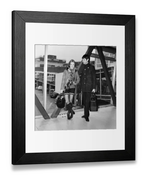 Framed Print : Hayley Mills and Roy Boulting at Heathrow Airport today