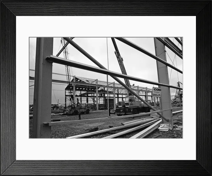 Framed Print : Steelwork goes up in Port Clarence, Stockton-on-Tees. 1975 Framed Print : Steelwork goes up in Port Clarence, Stockton-on-Tees. 1975