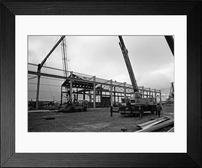 Framed Print : Steelwork goes up in Port Clarence, Stockton-on-Tees. 1975 Framed Print : Steelwork goes up in Port Clarence, Stockton-on-Tees. 1975