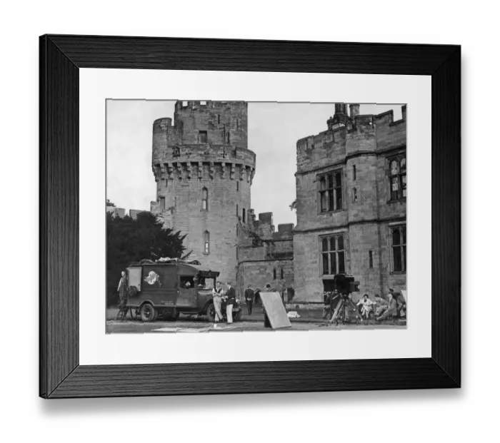 Framed Print : Cast and crew members of the British and Dominions Film Corporation seen here waiting for