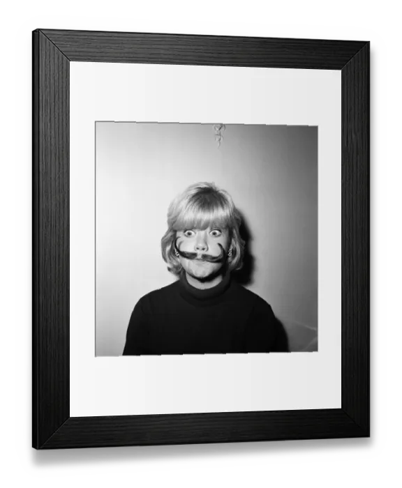 Framed Print : Hayley Mills wearing a genuine Dali imitation moustache, which can be bought for 12s. 6d Framed Print : Hayley Mills wearing a genuine Dali imitation moustache, which can be bought for 12s. 6d