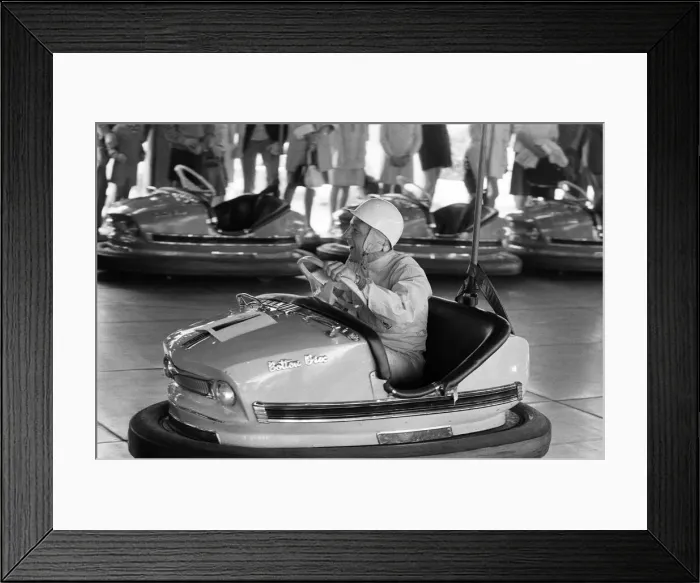 Framed Print : World Champions on the Dodgems. Appearing in a new Granada TV fun show called