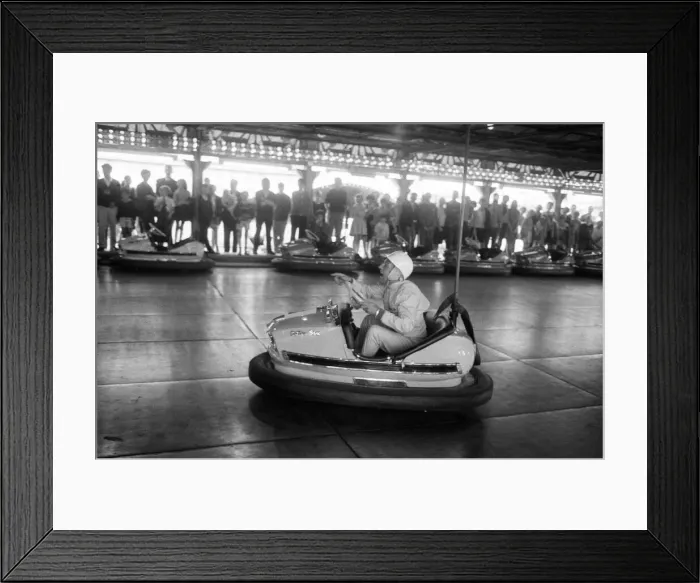 Framed Print : World Champions on the Dodgems. Appearing in a new Granada TV fun show called Framed Print : World Champions on the Dodgems. Appearing in a new Granada TV fun show called