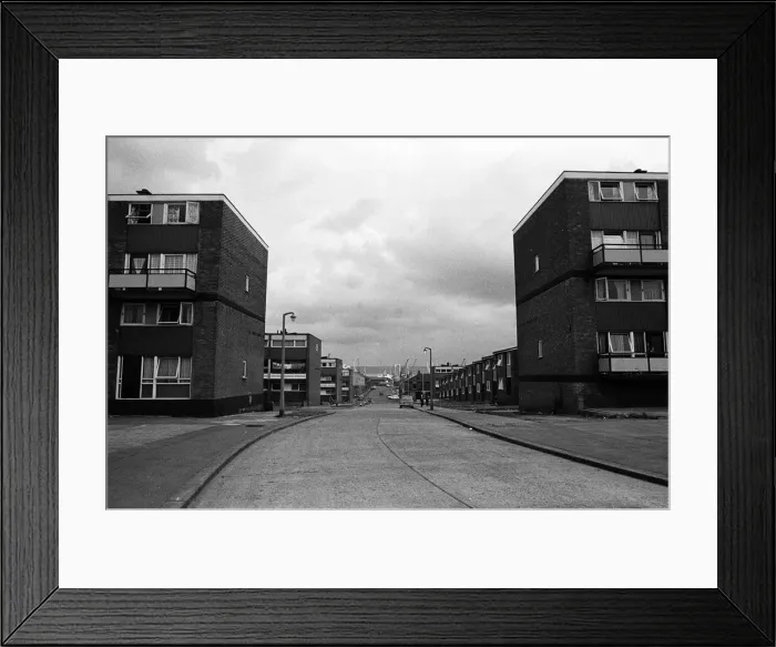 Framed Print : Flats in St Hilda s, Middlesbrough. 1973 Framed Print : Flats in St Hilda s, Middlesbrough. 1973