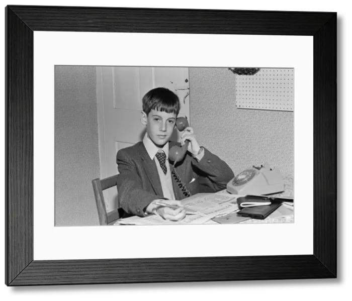 Framed Print : Jacob Rees- Mogg, aged 12. Picture shows a young Jacob Rees- Mogg