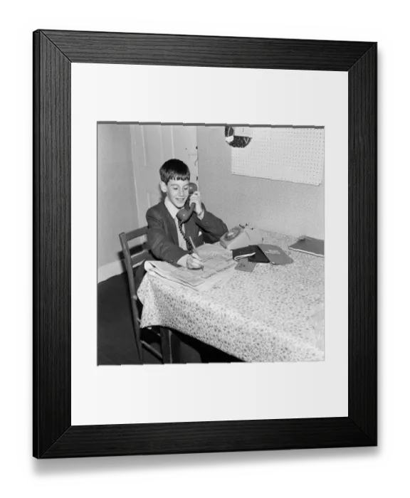 Framed Print : Jacob Rees- Mogg, aged 12. Picture shows a young Jacob Rees- Mogg
