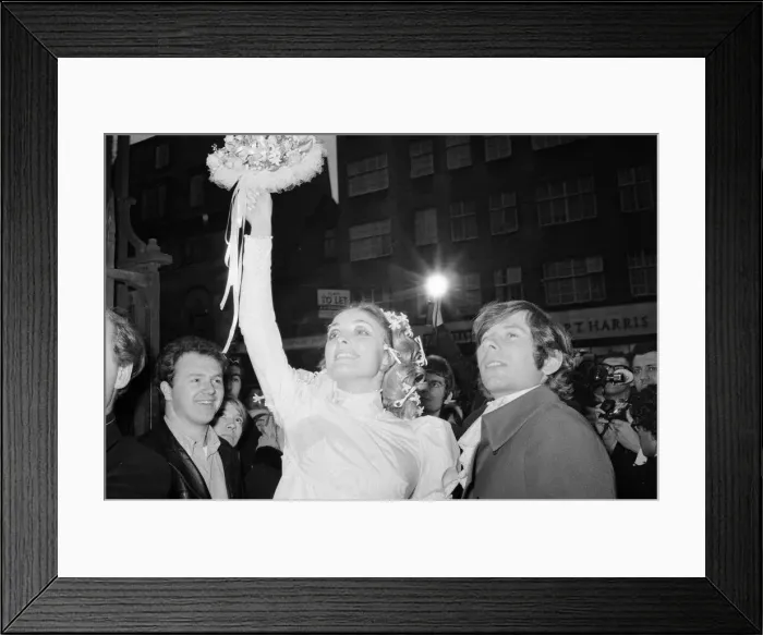 Framed Print : Wedding of Polish film director Roman Polanski and his bride Framed Print : Wedding of Polish film director Roman Polanski and his bride