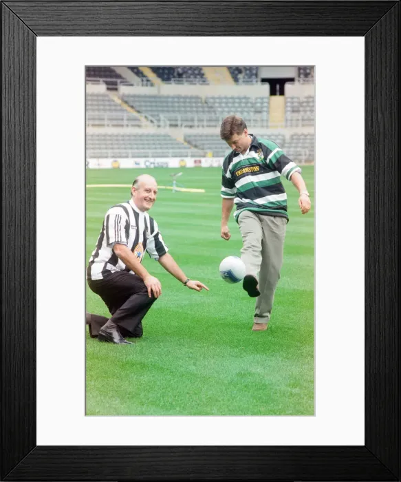 Framed Print : Rob Andrew signs for Newcastle Gosforth Rugby Club, news press conference at St James Framed Print : Rob Andrew signs for Newcastle Gosforth Rugby Club, news press conference at St James
