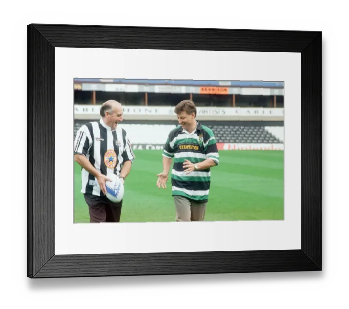 Framed Print : Rob Andrew signs for Newcastle Gosforth Rugby Club, news press conference at St James