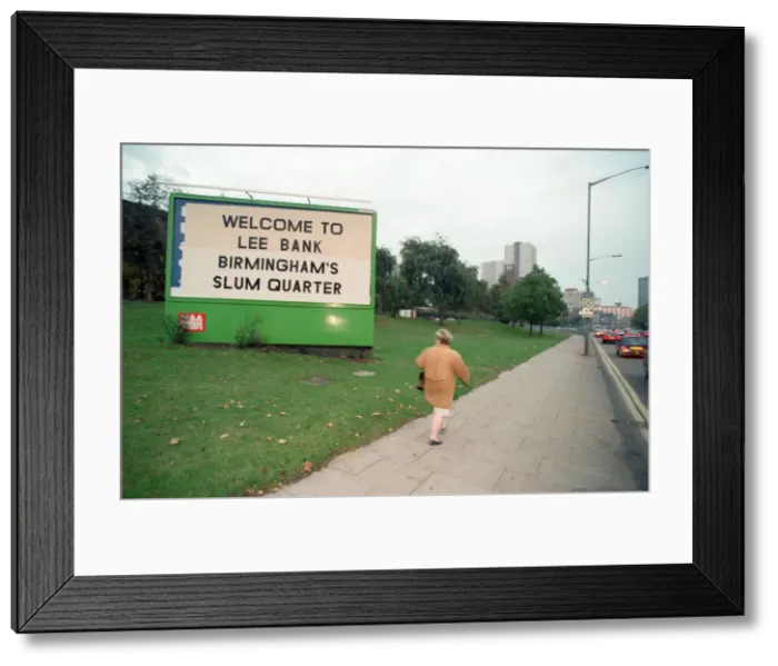 Framed Print : Drivers into Birmingham city centre are greeted by a new sign in Bristol Street with Framed Print : Drivers into Birmingham city centre are greeted by a new sign in Bristol Street with