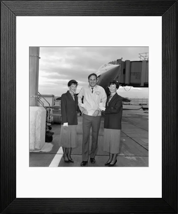 Framed Print : Concorde 10th anniversary of London to New York route. London Airport. 22nd November 1987