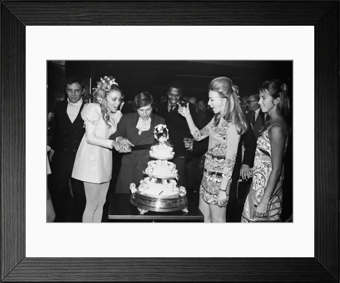 Framed Print : Wedding reception of Polish film director Roman Polanski and his bride