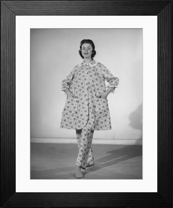 Framed Print : Model Jackie Jackson modelling the Brunch Coat made from a Reveille readers pattern