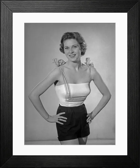Framed Print : Model Betty Leslie seen here wearing a Bow Top made from a Reveille readers pattern Framed Print : Model Betty Leslie seen here wearing a Bow Top made from a Reveille readers pattern